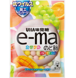UHA 미각당 e-ma 목캔디 다채로운 과일 체인지 50g